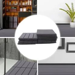 Havedekorationer^Terrassefliser - Klik-/Interlocking gulvfliser - PP-plast - 22-pak - Udendørs - DIY montering