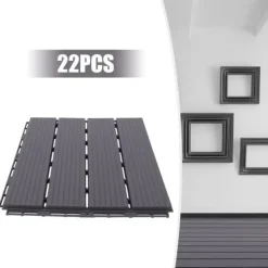 Havedekorationer^Terrassefliser - Klik-/Interlocking gulvfliser - PP-plast - 22-pak - Udendørs - DIY montering