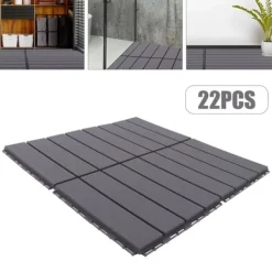 Havedekorationer^Terrassefliser - Klik-/Interlocking gulvfliser - PP-plast - 22-pak - Udendørs - DIY montering