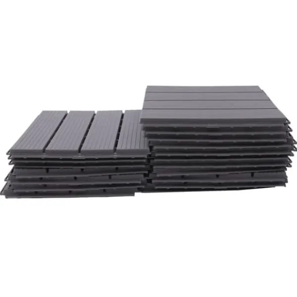 Havedekorationer^Terrassefliser - Klik-/Interlocking gulvfliser - PP-plast - 22-pak - Udendørs - DIY montering