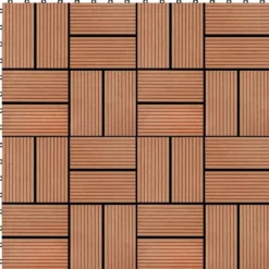 Havedekorationer^Terrassefliser 22 stk. 30 x 30 cm 2 m2 WPC teakfarve - Terrasseflise - Terrassefliser - Home & Living