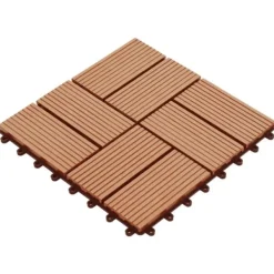 Havedekorationer^Terrassefliser 22 stk. 30 x 30 cm 2 m2 WPC teakfarve - Terrasseflise - Terrassefliser - Home & Living