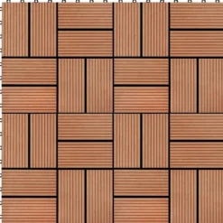 Online Terrassefliser 11 stk. WPC 30 x 30 cm 1 m2 teakfarvet - Terrasseflise - Terrassefliser - Home & Living Havedekorationer