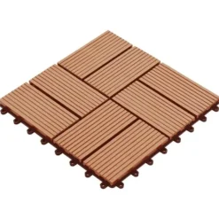 Online Terrassefliser 11 stk. WPC 30 x 30 cm 1 m2 teakfarvet - Terrasseflise - Terrassefliser - Home & Living Havedekorationer