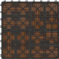 Online Terrassefliser 11 stk. WPC 30 x 30 cm 1 m2 teakfarvet - Terrasseflise - Terrassefliser - Home & Living Havedekorationer