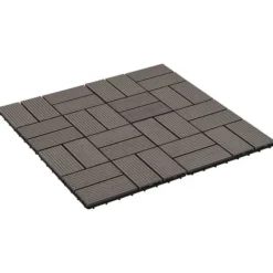 Havedekorationer^Terrassefliser 11 stk. WPC 30 x 30 cm 1 m2 mørkebrun - Terrasseflise - Terrassefliser - Home & Living