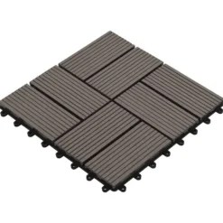 Havedekorationer^Terrassefliser 11 stk. WPC 30 x 30 cm 1 m2 mørkebrun - Terrasseflise - Terrassefliser - Home & Living