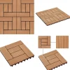 Havedekorationer^Terrassefliser 11 stk. WPC 30 x 30 cm 1 m2 teakfarvet - Terrasseflise - Terrassefliser - Home & Living