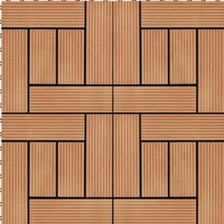 Havedekorationer^Terrassefliser 11 stk. WPC 30 x 30 cm 1 m2 teakfarvet - Terrasseflise - Terrassefliser - Home & Living