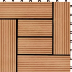 Havedekorationer^Terrassefliser 11 stk. WPC 30 x 30 cm 1 m2 teakfarvet - Terrasseflise - Terrassefliser - Home & Living