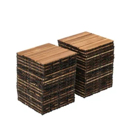 Sale Terrassefliser, Sammenføjelig Design, Holdbart Materiale,Brun Havedekorationer