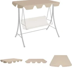 Outlet The Living Store baldakin til havegynge 188/168x145/110 cm beige - Festtelte & havepavilloner – tage Telte & Lysthuse
