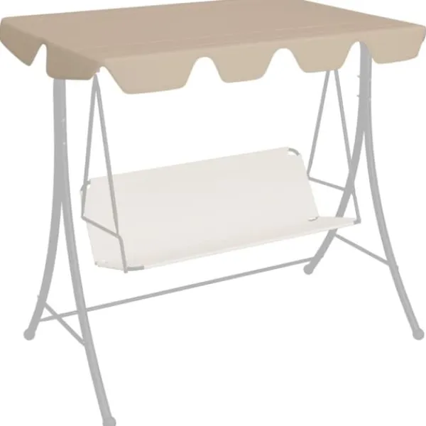 Outlet The Living Store baldakin til havegynge 188/168x145/110 cm beige - Festtelte & havepavilloner – tage Telte & Lysthuse