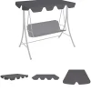 Telte & Lysthuse^The Living Store baldakin til havegynge 188/168x145/110 cm antracitgrå - Festtelte & havepavilloner – tage