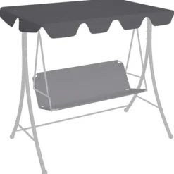 Telte & Lysthuse^The Living Store baldakin til havegynge 188/168x145/110 cm antracitgrå - Festtelte & havepavilloner – tage