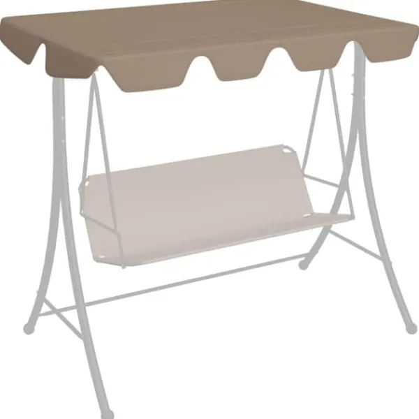 Discount The Living Store baldakin til havegynge 188/168x145/110 cm gråbrun - Festtelte & havepavilloner – tage Telte & Lysthuse