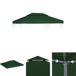 Telte & Lysthuse^The Living Store baldakin til havepavillon 3x4 m 310 g/m² grøn - Festtelte & havepavilloner – tage