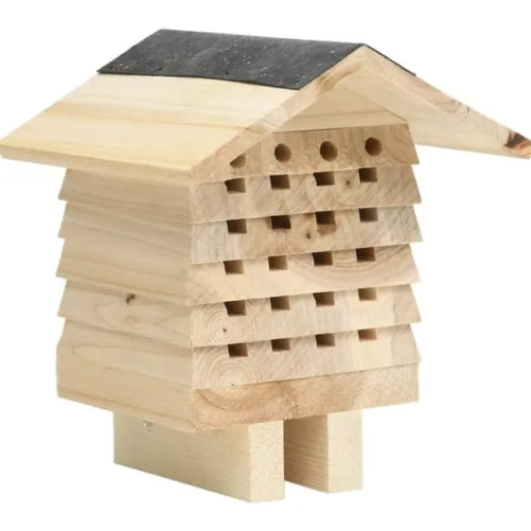 Til Fugle & Småvildt^The Living Store bihotel 22x20x20 cm massivt fyrretræ - Huse & bure til små dyr