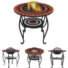 Clearance The Living Store bålfad mosaik 68 cm keramik terracottafarvet og hvid - Ildsteder Pejse