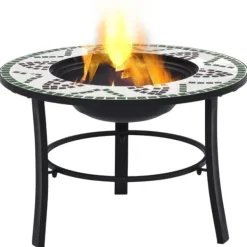 Pejse^The Living Store bålfad mosaik 68 cm keramik grøn - Ildsteder