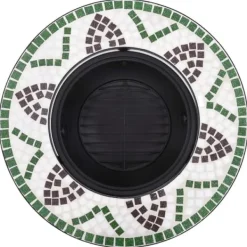 Pejse^The Living Store bålfad mosaik 68 cm keramik grøn - Ildsteder