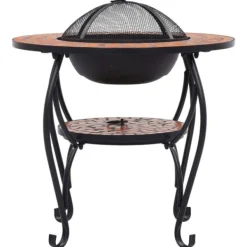 Clearance The Living Store bålfad mosaik 68 cm keramik terracottafarvet - Ildsteder Pejse