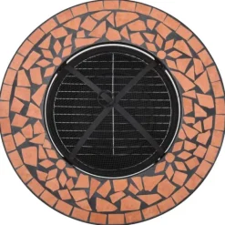 Clearance The Living Store bålfad mosaik 68 cm keramik terracottafarvet - Ildsteder Pejse