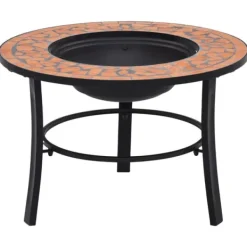 Pejse^The Living Store bålfad mosaik 68 cm keramik terracottafarvet - Ildsteder