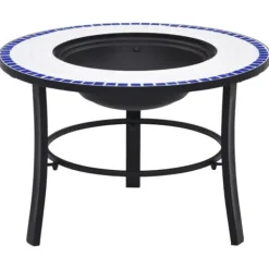 The Living Store bålfad mosaik 68 cm keramik blå og hvid - Ildsteder Pejse