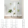 Plantestativer^The Living Store blomsterstativ med hjul 94,5x24,5x91,5 cm jern hvid - Planteborde