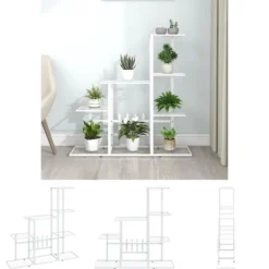 New The Living Store blomsterstativ 94,5x25x88 cm metal hvid - Planteborde Plantestativer