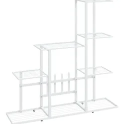 New The Living Store blomsterstativ 94,5x25x88 cm metal hvid - Planteborde Plantestativer