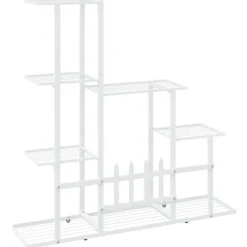 New The Living Store blomsterstativ 94,5x25x88 cm metal hvid - Planteborde Plantestativer