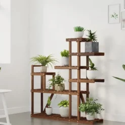 Plantestativer^The Living Store blomsterstativ 110x25x111 cm massivt fyrretræ - Planteborde