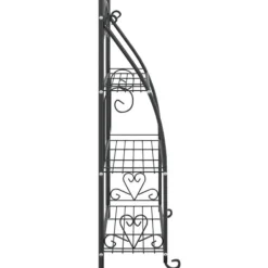 Best The Living Store blomsterstativ 56x30x96 cm stål sort - Planteborde Plantestativer