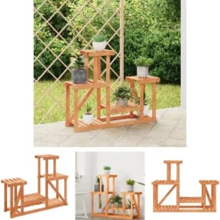 Plantestativer^The Living Store blomsterstativ 90x25x73,5 cm massivt fyrretræ - Planteborde
