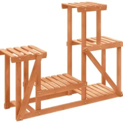 Plantestativer^The Living Store blomsterstativ 90x25x73,5 cm massivt fyrretræ - Planteborde