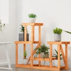 Plantestativer^The Living Store blomsterstativ 90x25x73,5 cm massivt fyrretræ - Planteborde