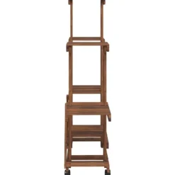 Plantestativer^The Living Store blomsterstativ med hjul 95x25x101 cm massivt fyrretræ - Planteborde