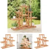 Plantestativer^The Living Store blomsterstativ 110x25x98 cm massivt fyrretræ - Planteborde