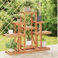 Plantestativer^The Living Store blomsterstativ 110x25x98 cm massivt fyrretræ - Planteborde