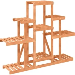 Plantestativer^The Living Store blomsterstativ 110x25x98 cm massivt fyrretræ - Planteborde