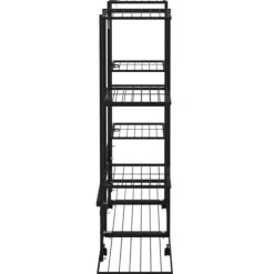 Plantestativer^The Living Store blomsterstativ med hjul 94,5x24,5x91,5 cm jern sort - Planteborde