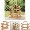 Clearance The Living Store blomsterstativ 110x25x105 cm massivt fyrretræ - Planteborde Plantestativer