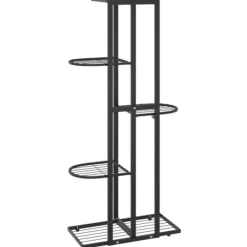 Plantestativer^The Living Store blomsterstativ i 5 niveauer 43x22x98 cm metal sort - Planteborde