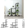 Plantestativer^The Living Store blomsterstativ 94,5x25x88 cm metal sort - Planteborde