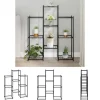 New The Living Store blomsterstativ 85x25x100 cm jern sort - Planteborde Plantestativer