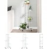 Best The Living Store blomsterstativ 5 niveauer med hjul 44x23x100 cm jern hvid - Planteborde Plantestativer