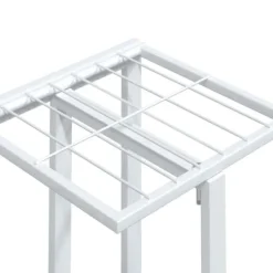 Best The Living Store blomsterstativ 5 niveauer med hjul 44x23x100 cm jern hvid - Planteborde Plantestativer
