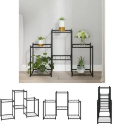 Discount The Living Store blomsterstativ 83x25x60 cm jern sort - Planteborde Plantestativer